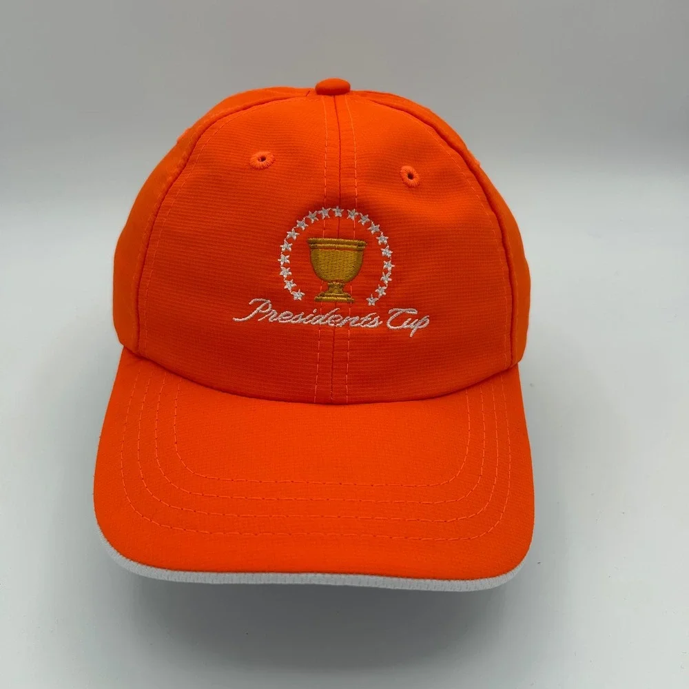 Ahead Hat Presidents Cup Youth OSFA Orange Ripstop Golf‎ Sporty